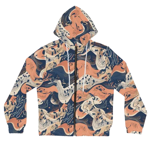Tidal Line on a Women's Full-Zip Hoodie