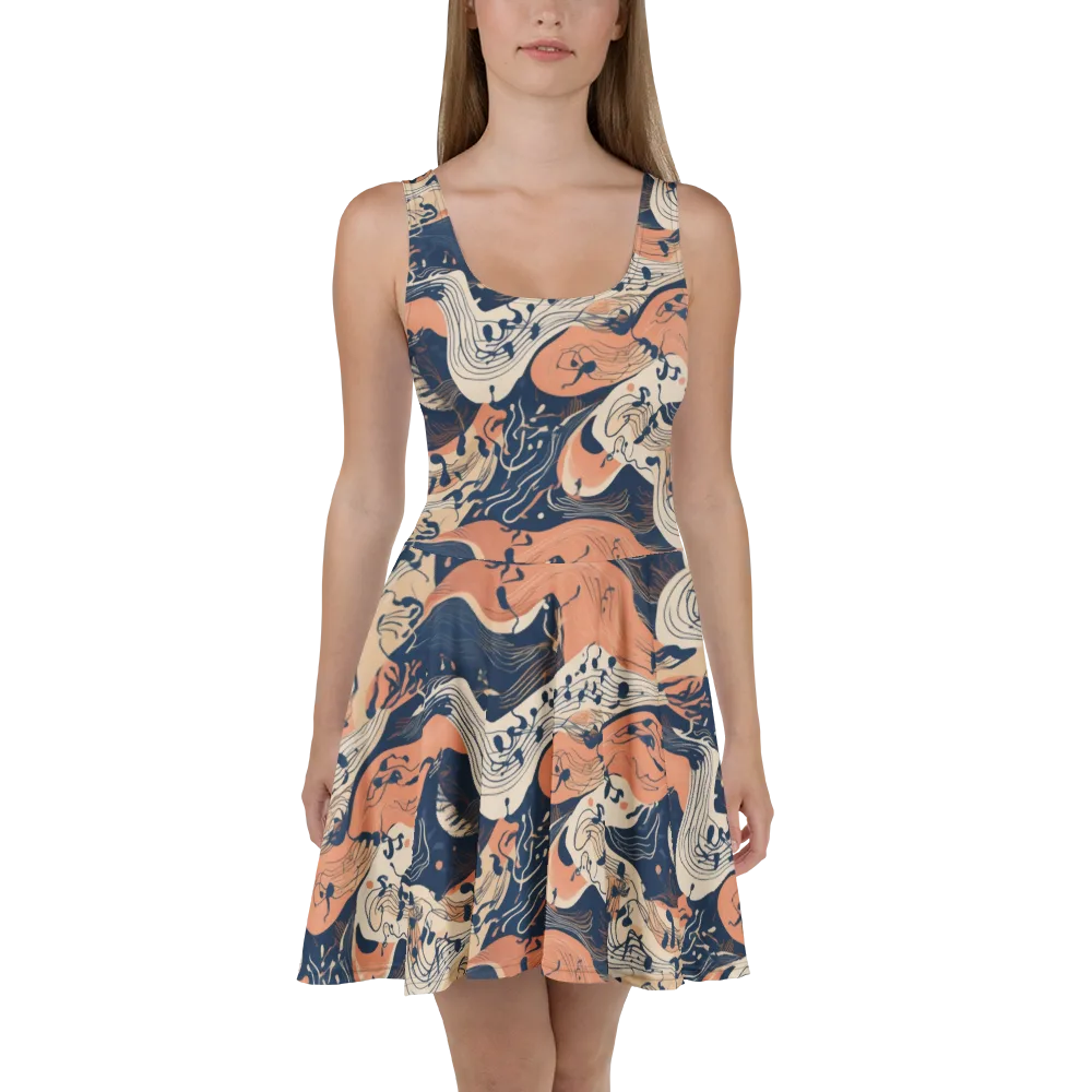 Tidal Line on Skater Dress — Front