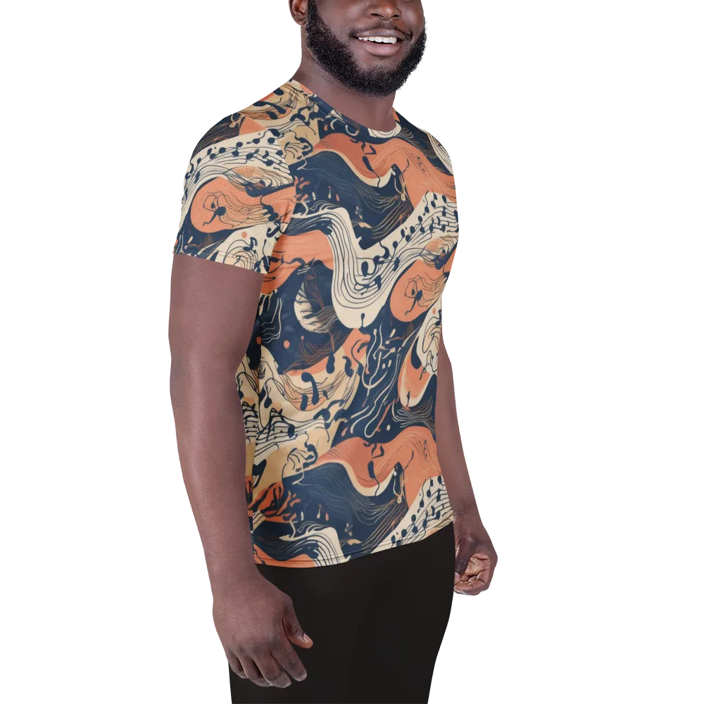 Tidal Line on Men's Athletic T-Shirt — Right