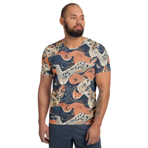 Tidal Line on a Men's Athletic T-Shirt