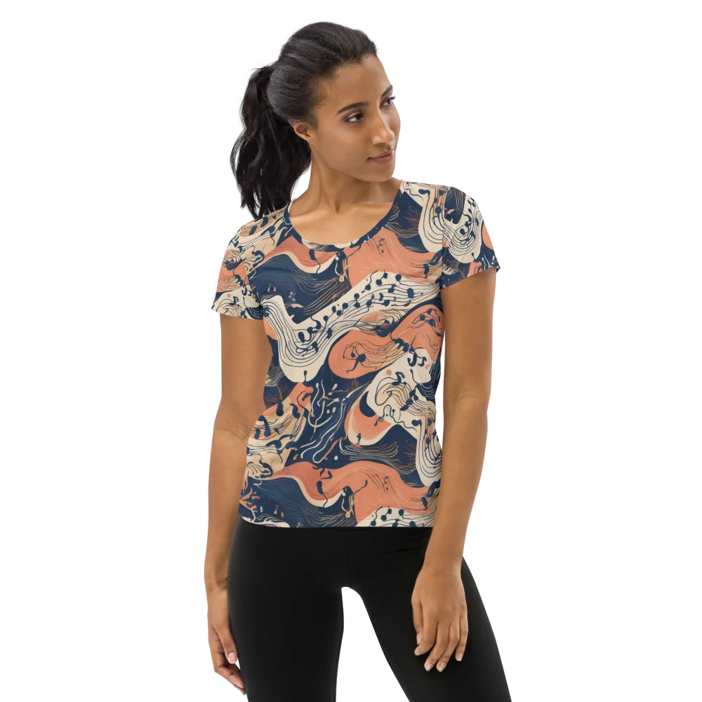 Tidal Line on Women's Athletic T-Shirt — Front