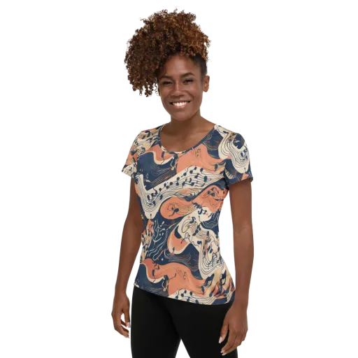 Tidal Line on a Women's Athletic T-Shirt
