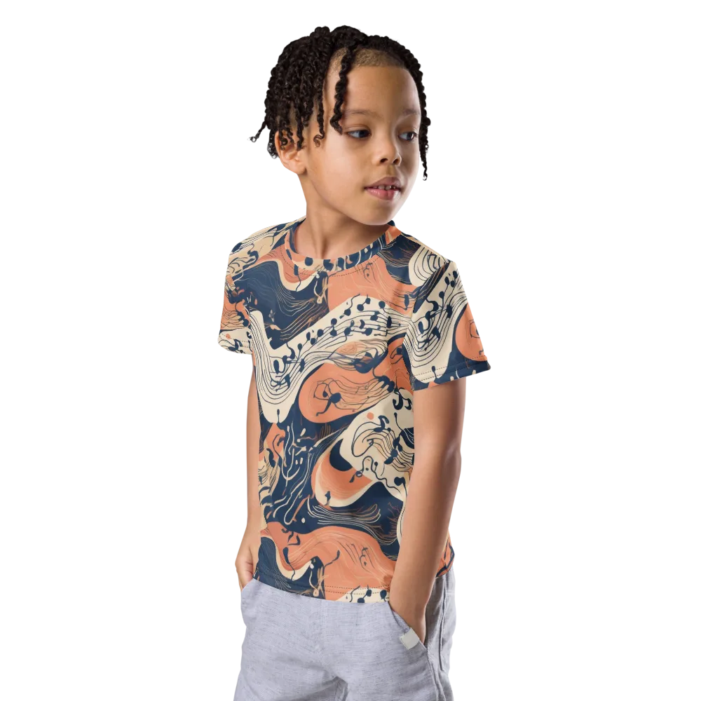 Tidal Line on Kids Crew Neck T-Shirt — Left Front