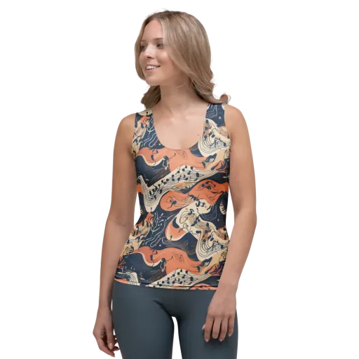 Tidal Line on a Women's Tank Top