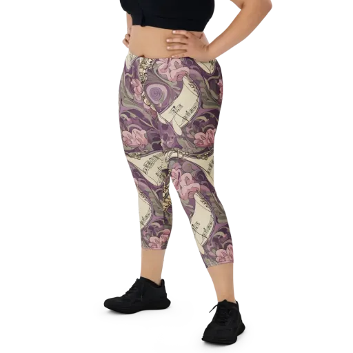 Saxophone Garden on a Capri Leggings