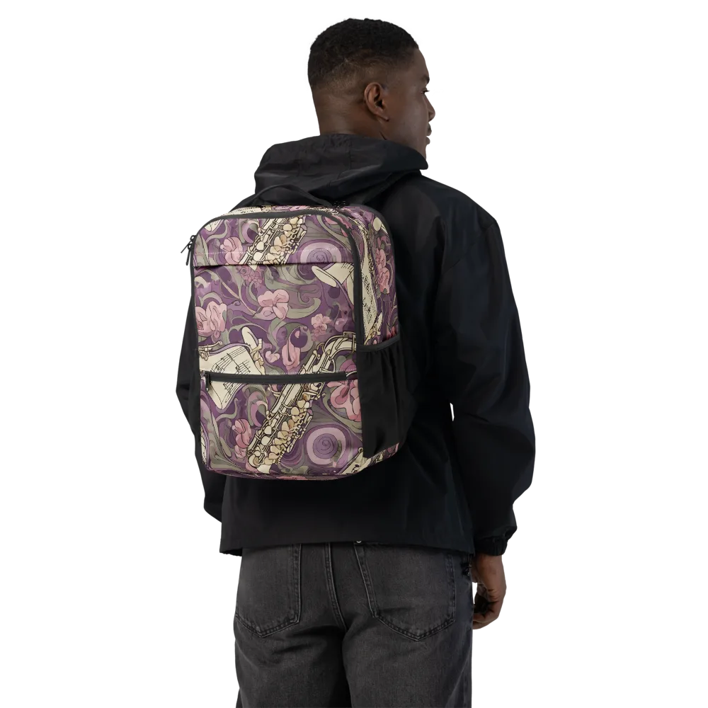 Saxophone Garden on Utility Backpack — Back