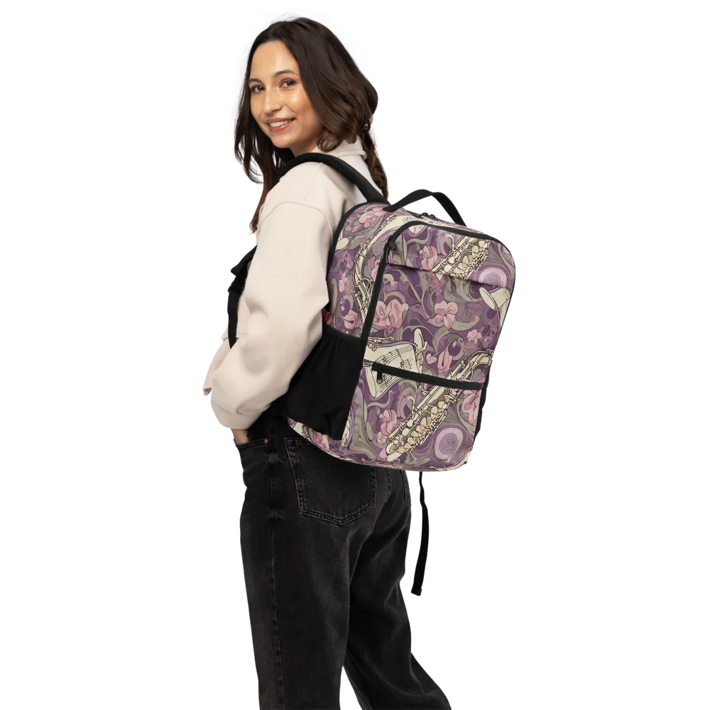 Saxophone Garden on Utility Backpack — Back