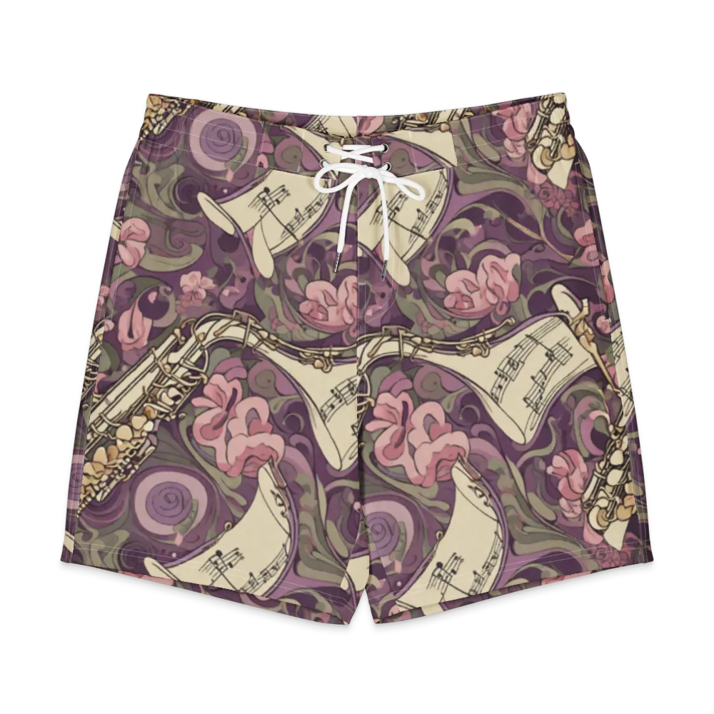 Saxophone Garden on Men's Board Shorts — Front