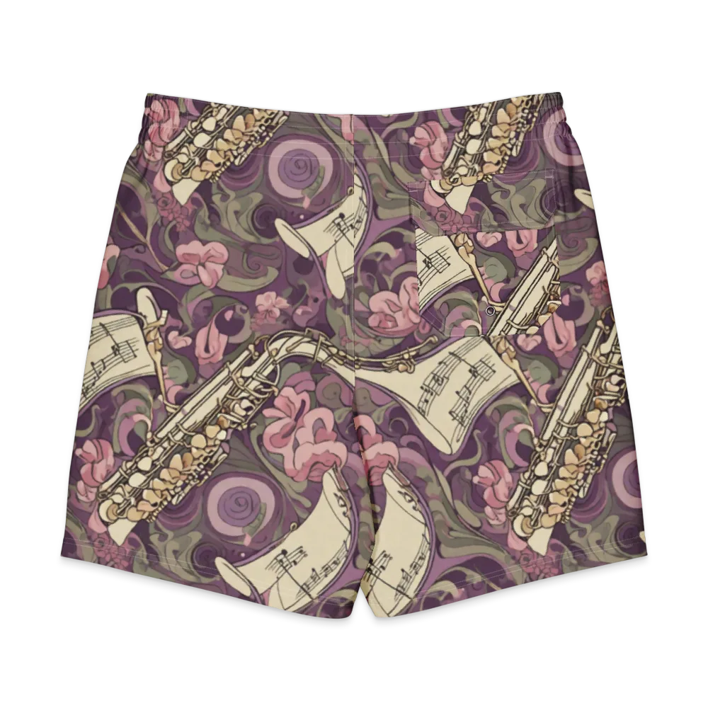 Saxophone Garden on Men's Board Shorts — Back