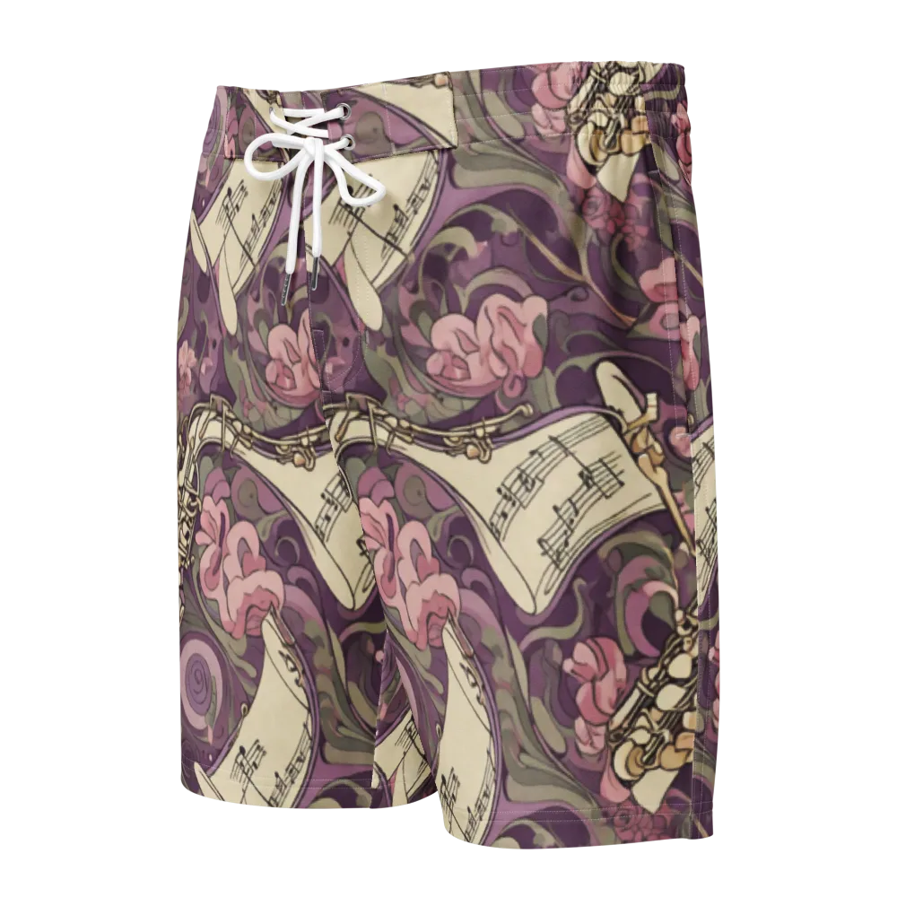 Saxophone Garden on Men's Board Shorts — Front
