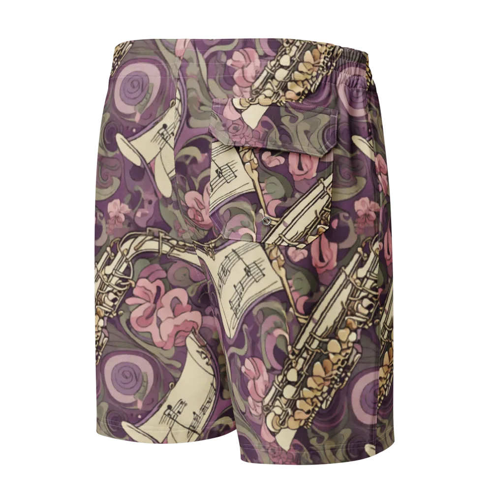 Saxophone Garden on Men's Board Shorts — Back