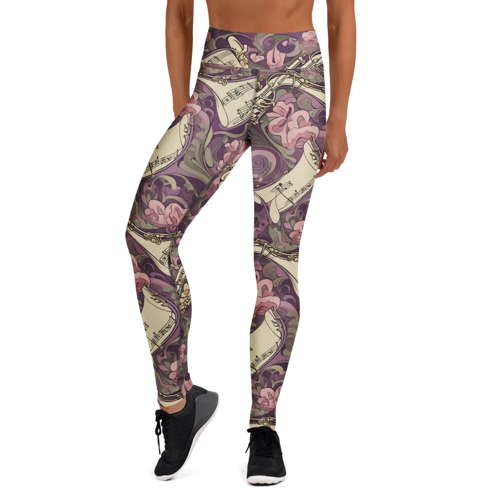 Saxophone Garden on Yoga Leggings — Front