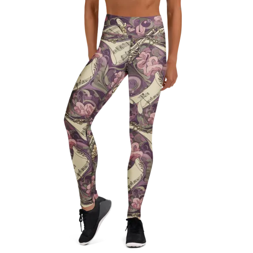Saxophone Garden on a Yoga Leggings
