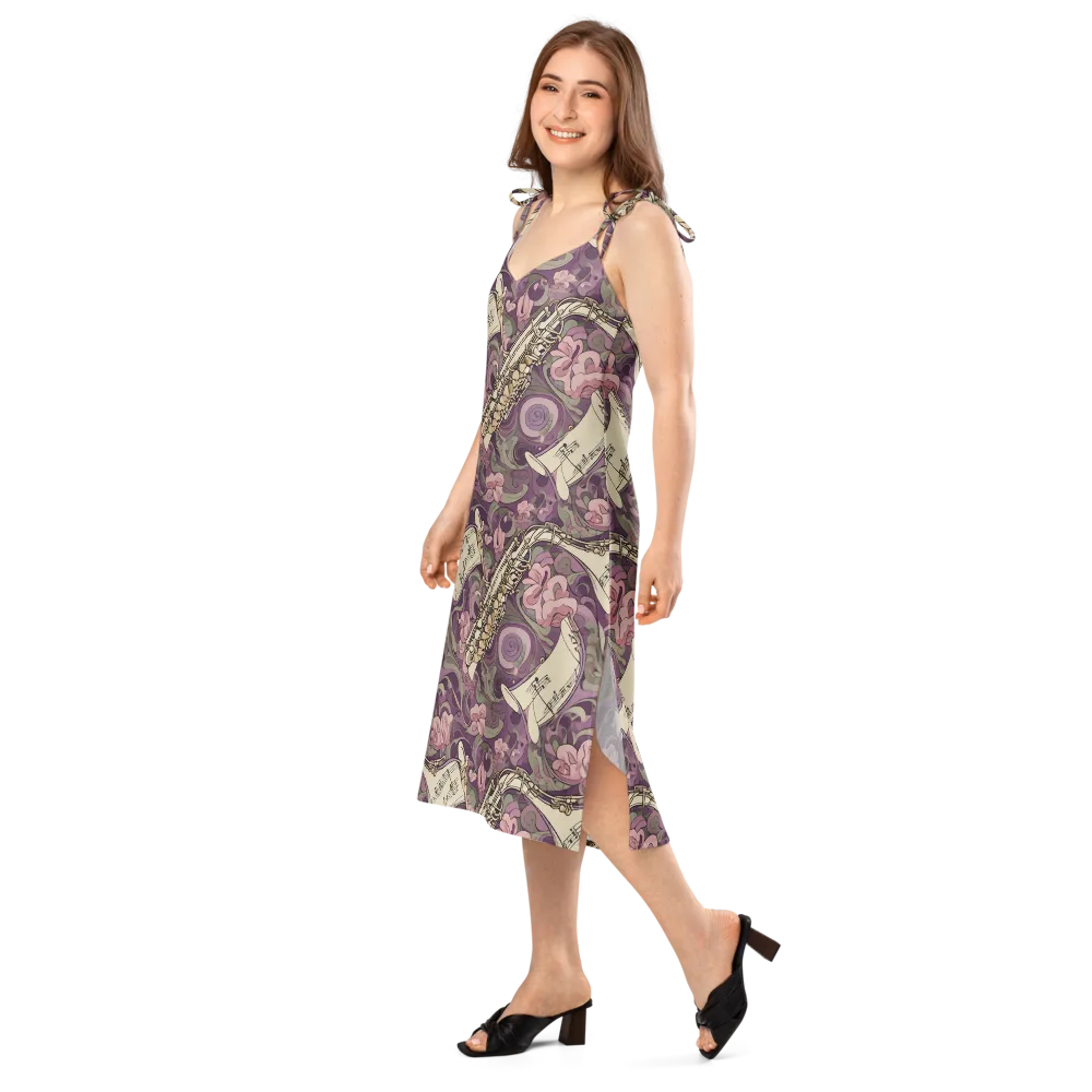 Saxophone Garden on Slip Dress — Left Front