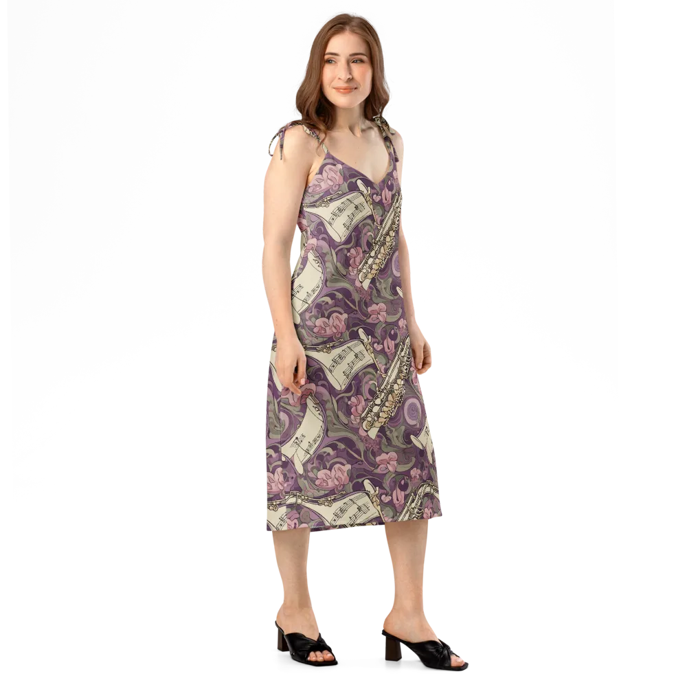 Saxophone Garden on Slip Dress — Right Front
