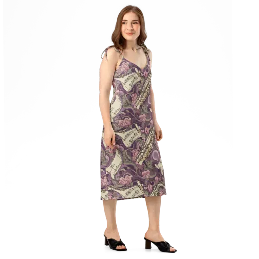 Saxophone Garden on a Slip Dress