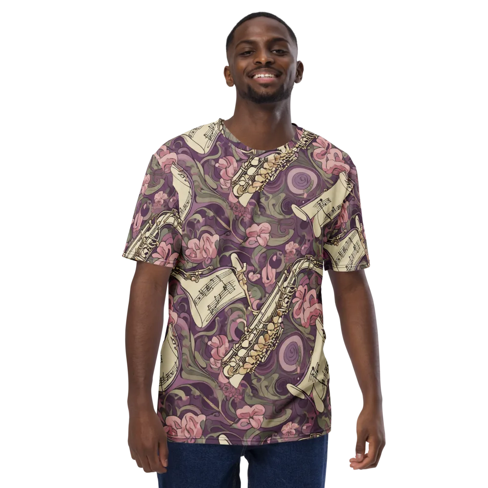Saxophone Garden on Men's Crew Neck T-Shirt — Front
