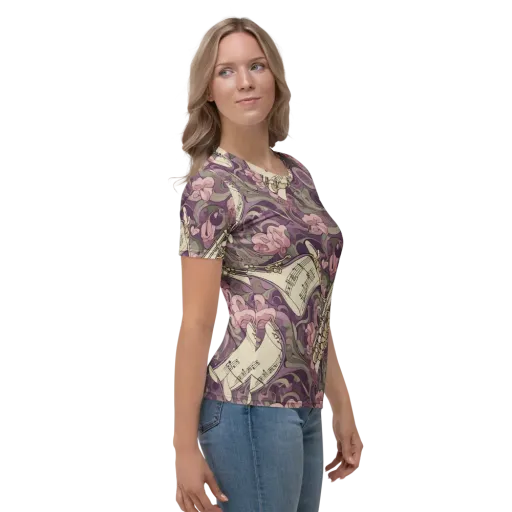 Saxophone Garden on a Women's Crew Neck T-Shirt