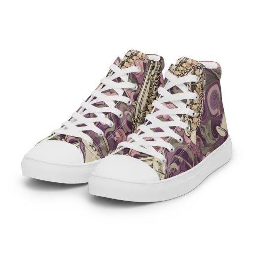 Saxophone Garden on a Women's High Top Canvas Shoes