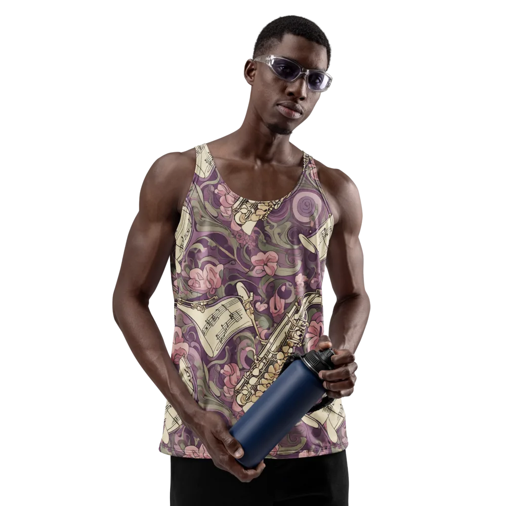 Saxophone Garden on Men's Tank Top — Front