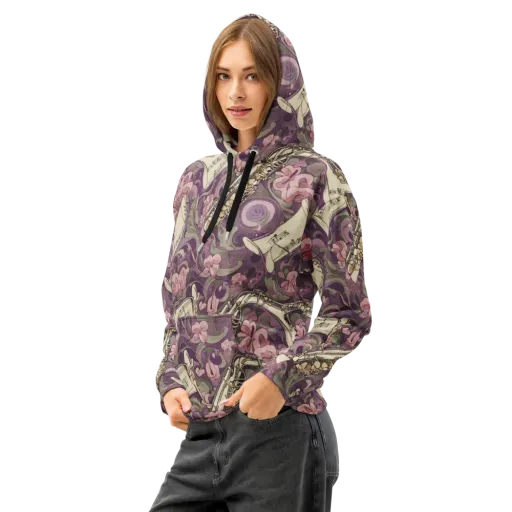 Saxophone Garden on a Cotton Hoodie