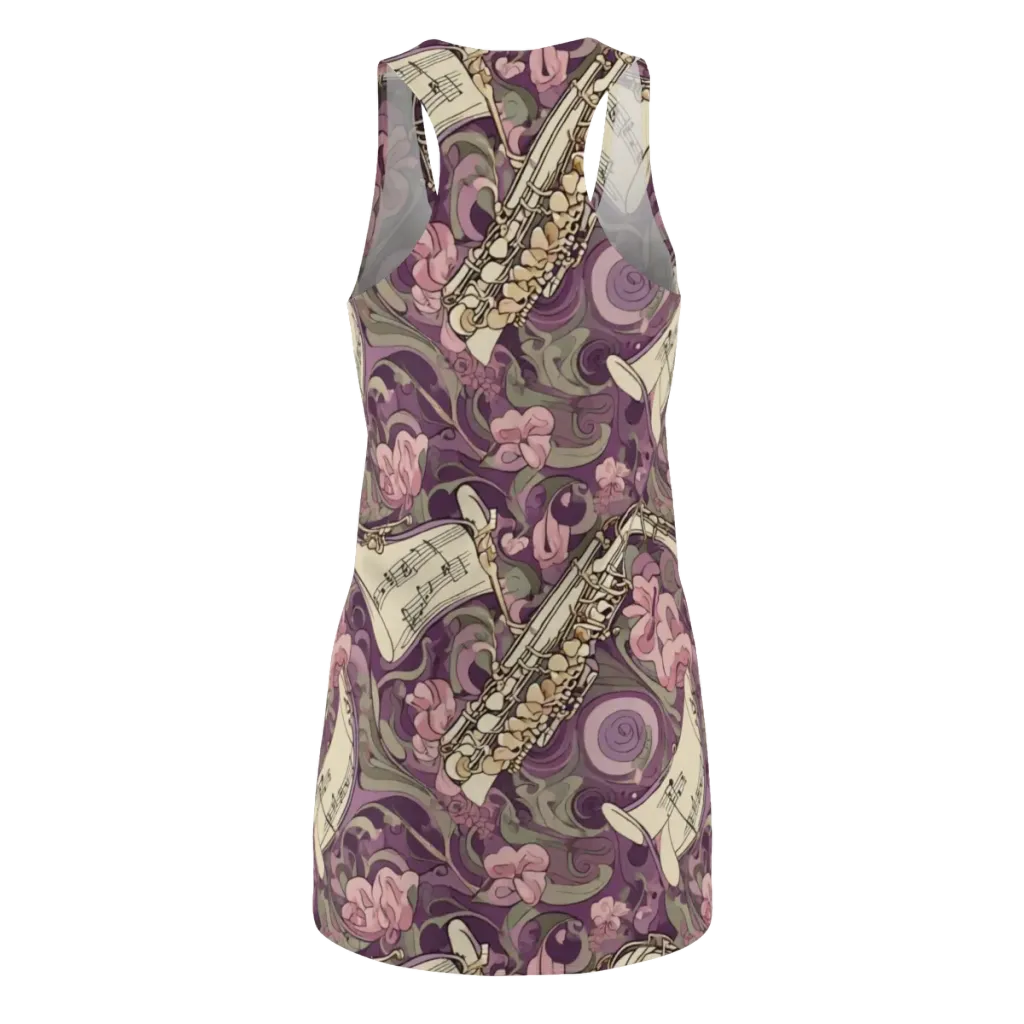 Saxophone Garden on Racerback Dress — Back