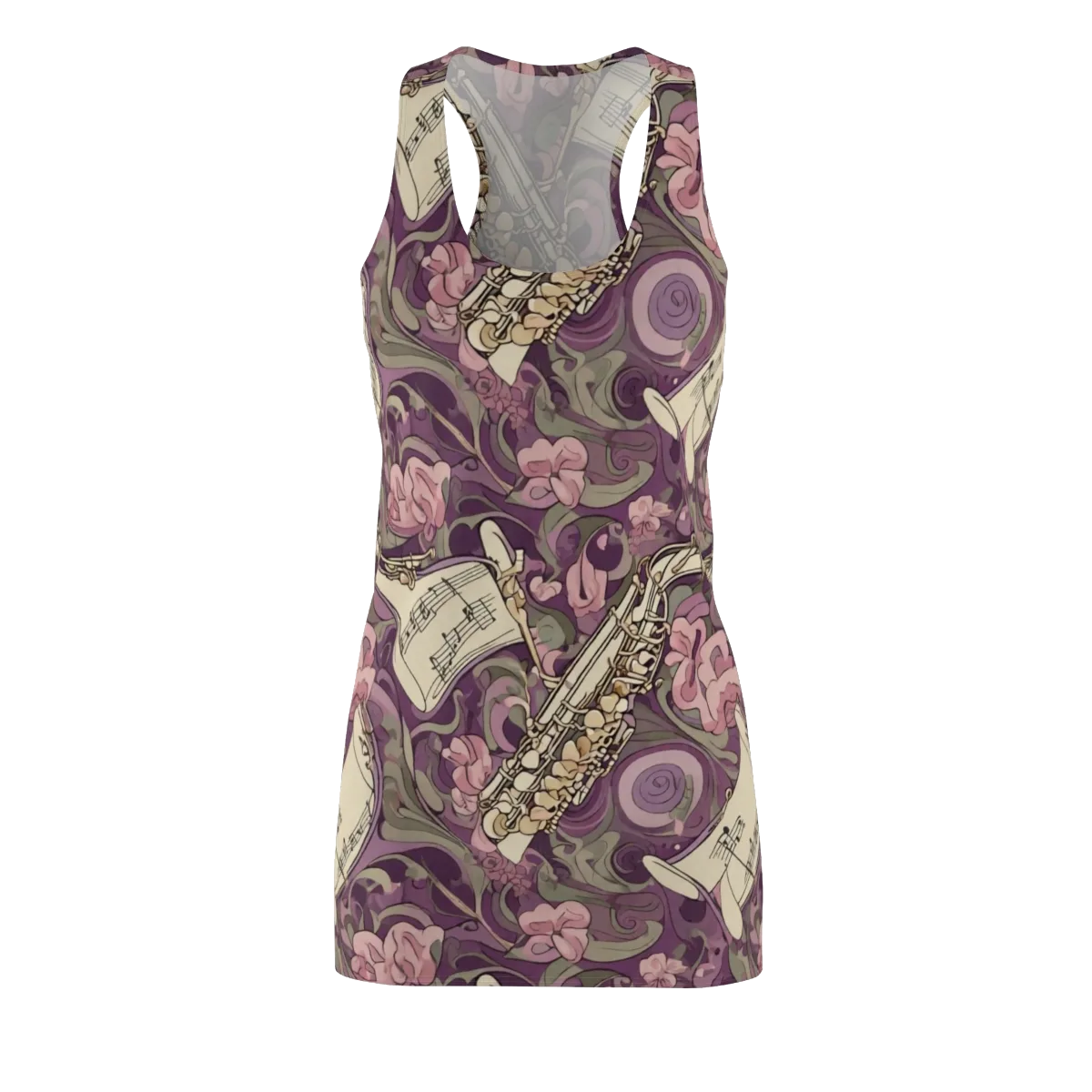 Saxophone Garden on Racerback Dress — Front