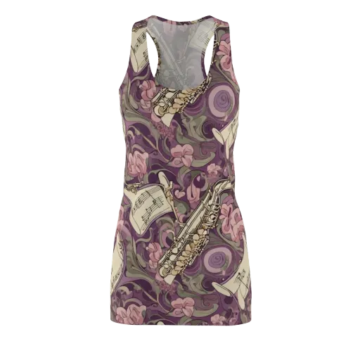 Saxophone Garden on a Racerback Dress