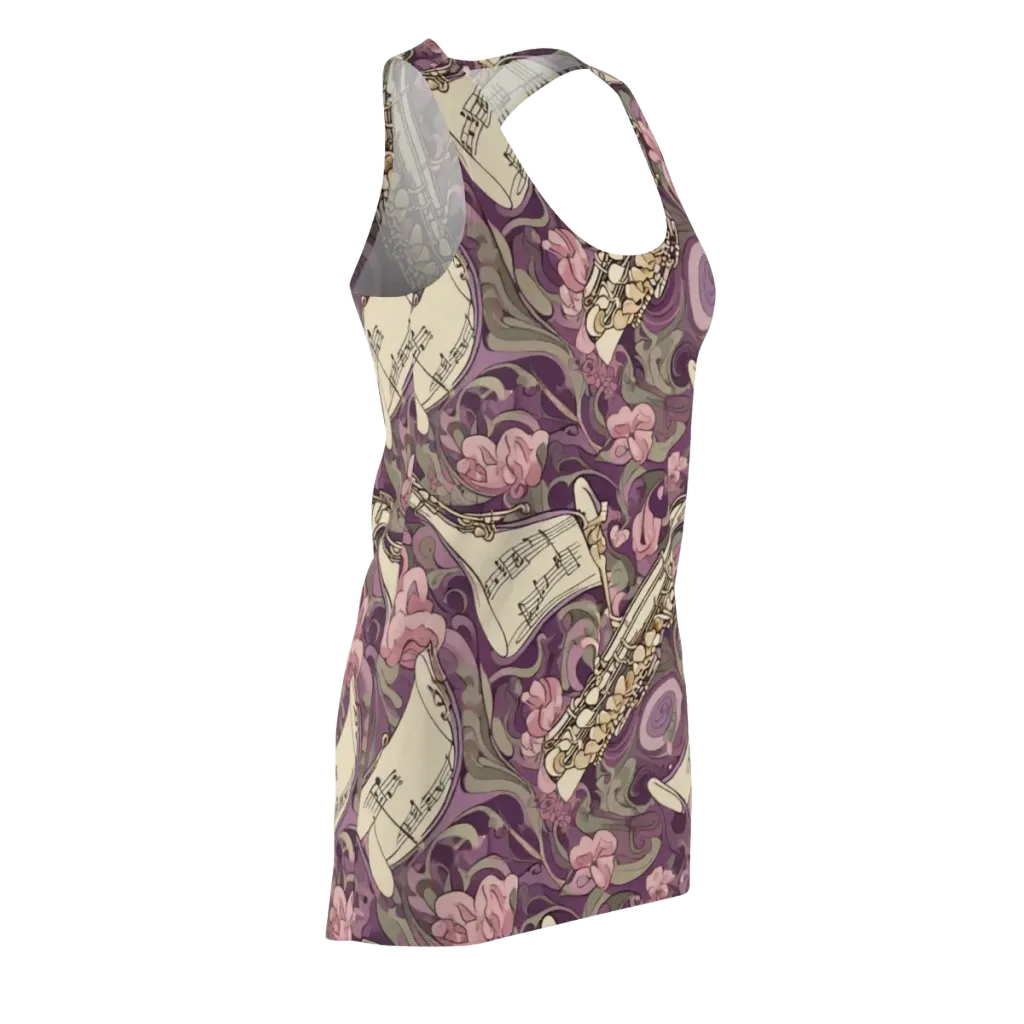 Saxophone Garden on Racerback Dress — Front Side