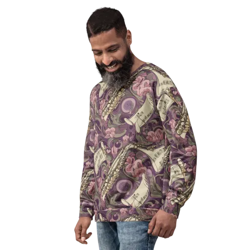 Saxophone Garden on a Sweatshirt