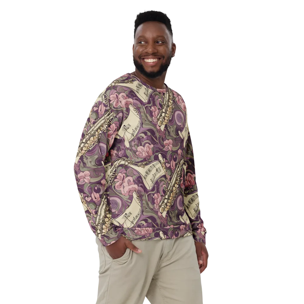 Saxophone Garden on Sweatshirt — Front