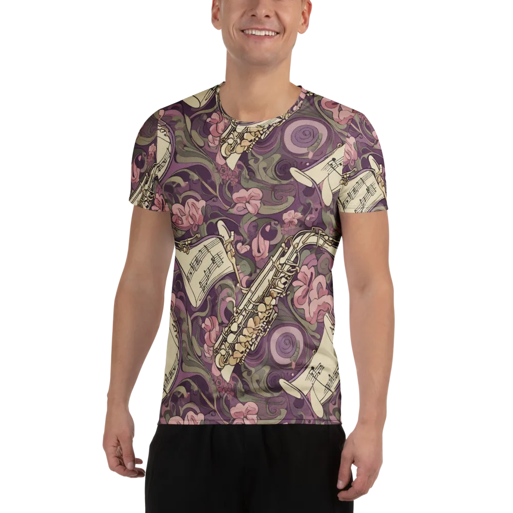 Saxophone Garden on Men's Athletic T-Shirt — Front