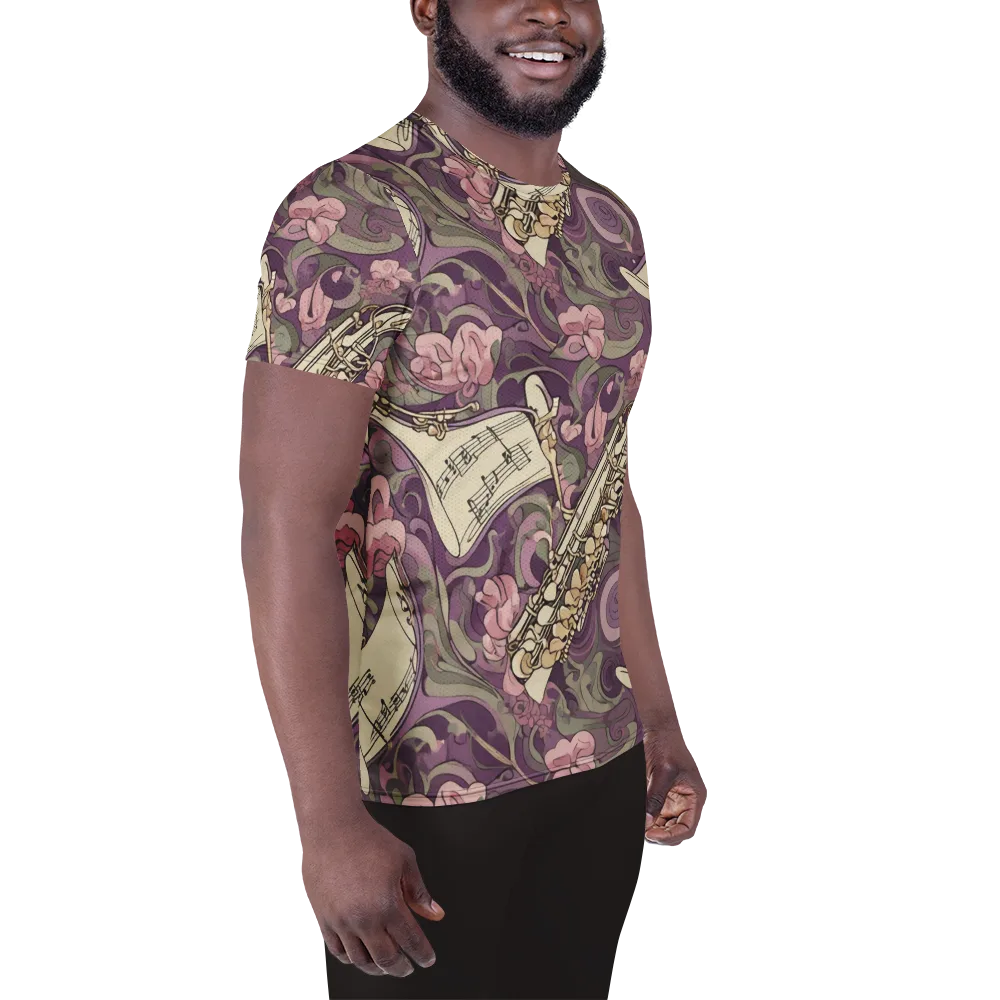 Saxophone Garden on Men's Athletic T-Shirt — Right