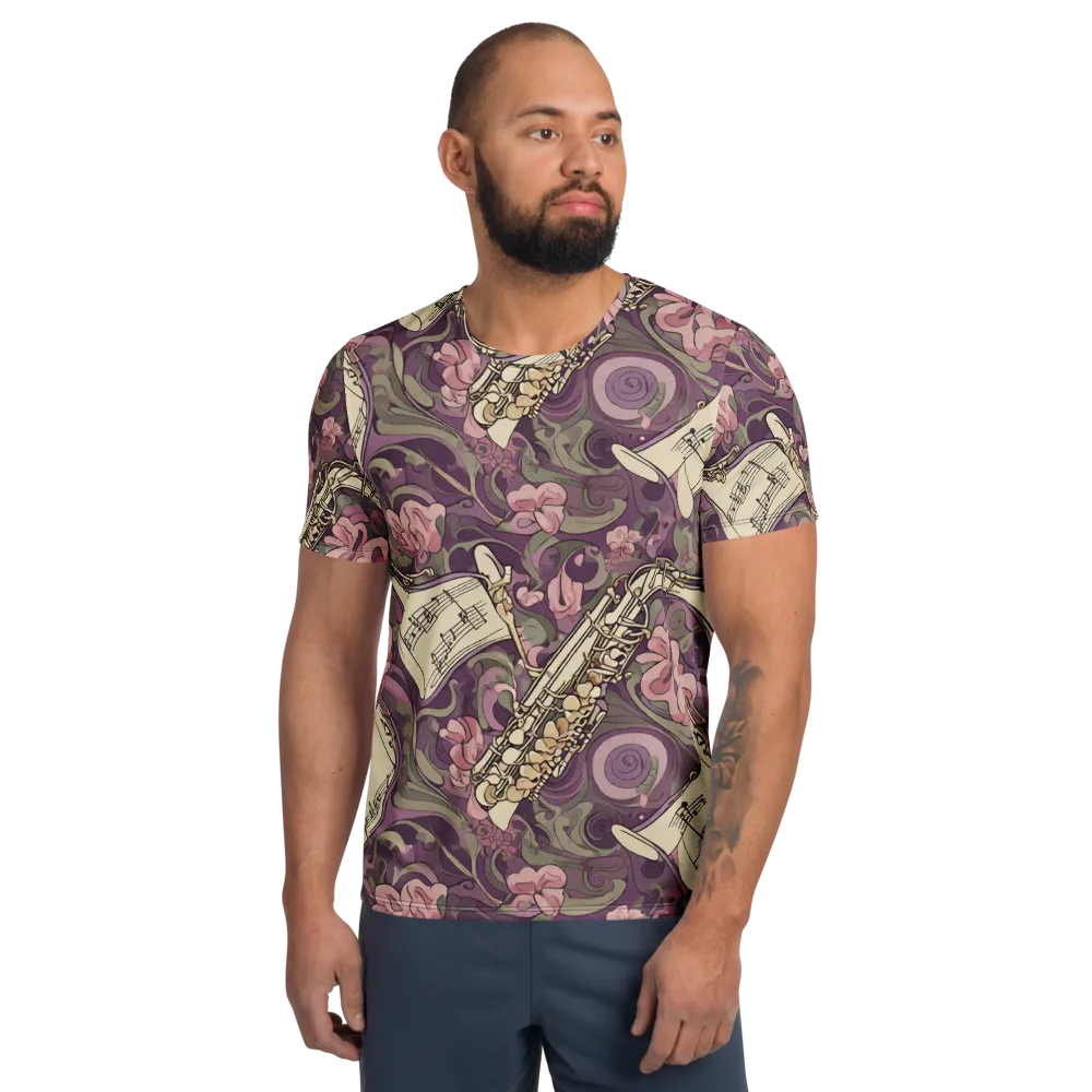 Saxophone Garden on Men's Athletic T-Shirt — Front