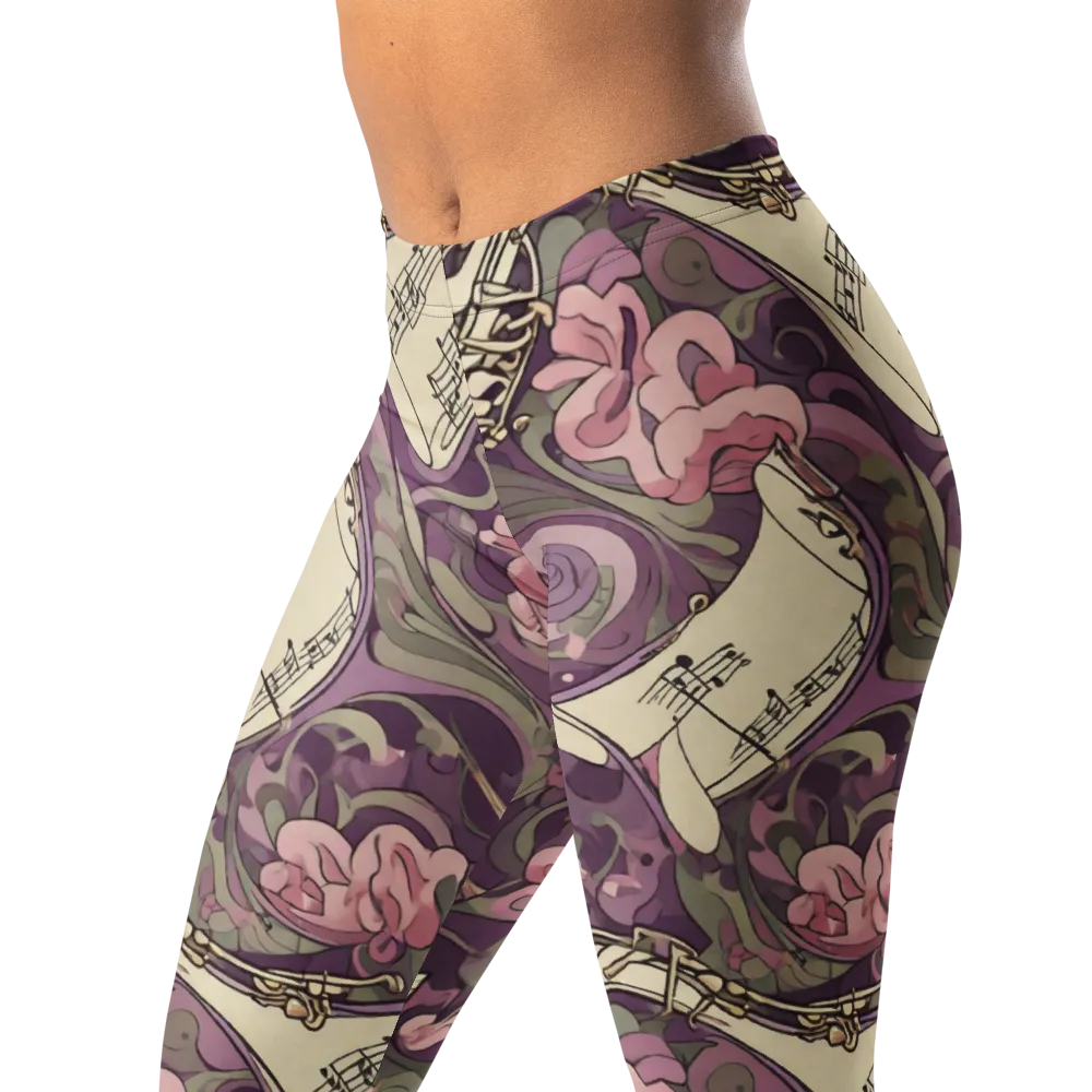 Saxophone Garden on Leggings — Left Front