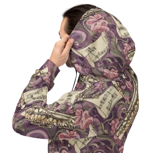 Saxophone Garden on a Hoodie