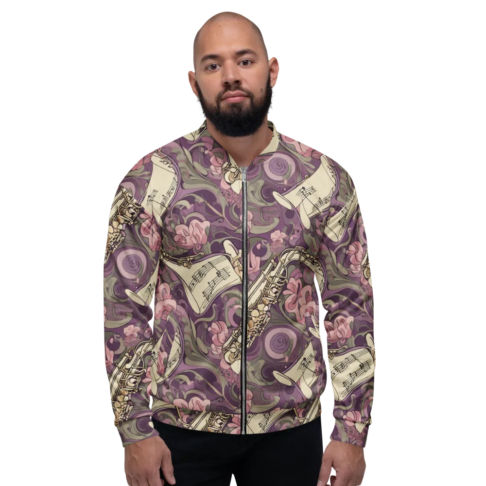 Saxophone Garden on Bomber Jacket — Front