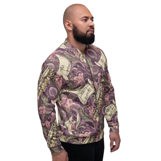 Saxophone Garden on a Bomber Jacket
