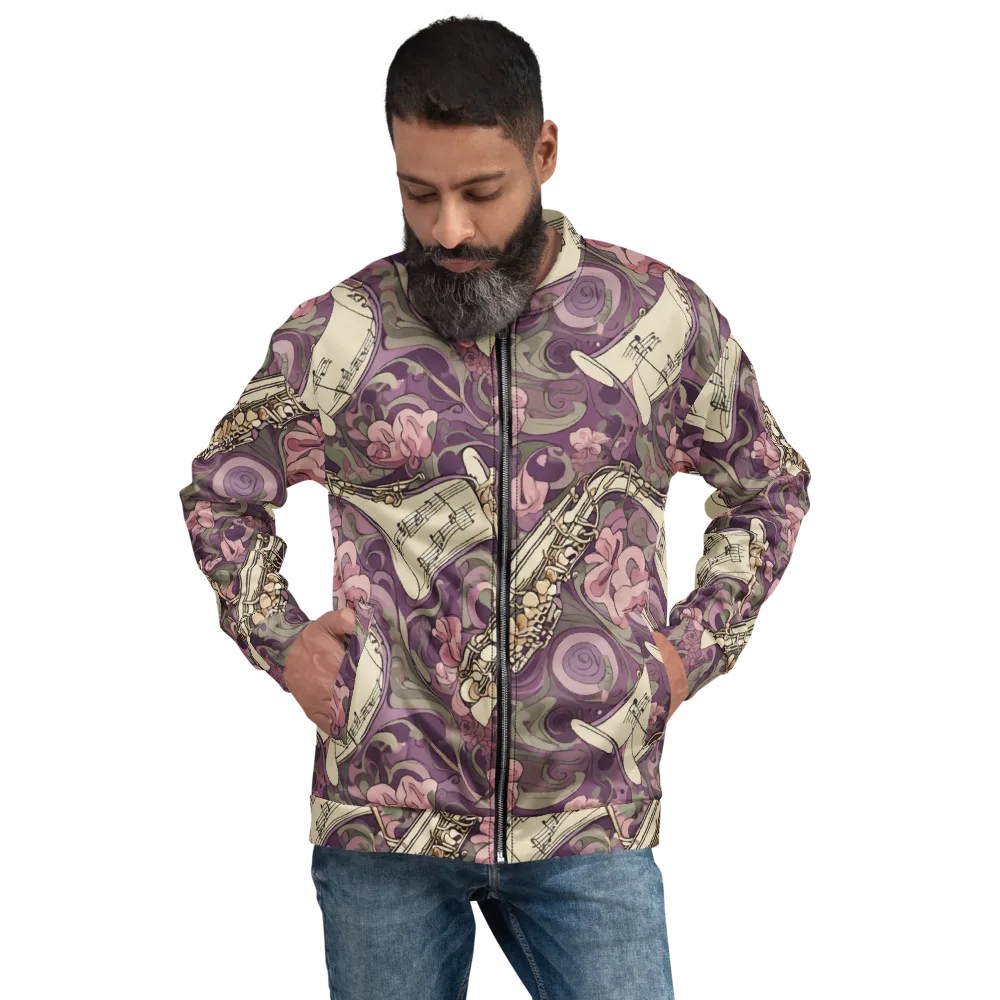 Saxophone Garden on Bomber Jacket — Front