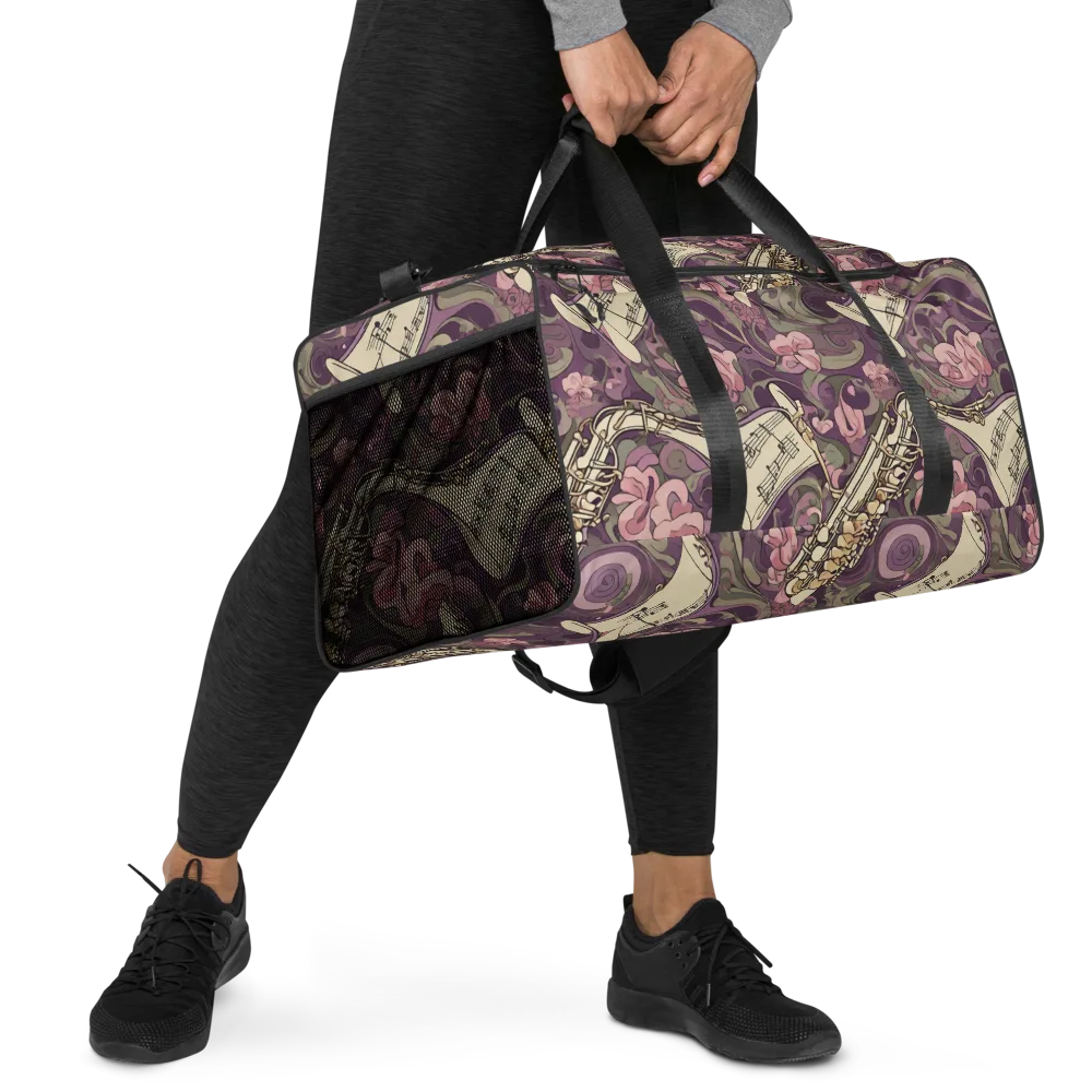 Saxophone Garden on Duffle Bag — Right Front