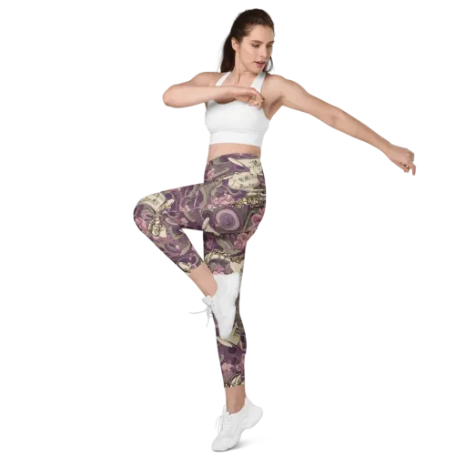 Saxophone Garden on a Leggings with Pockets