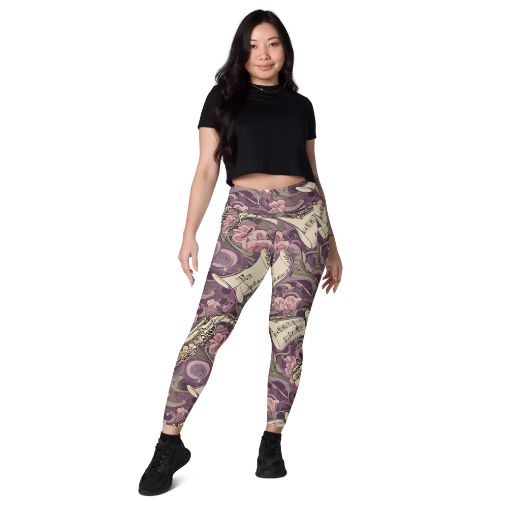 Saxophone Garden on Leggings with Pockets — Front