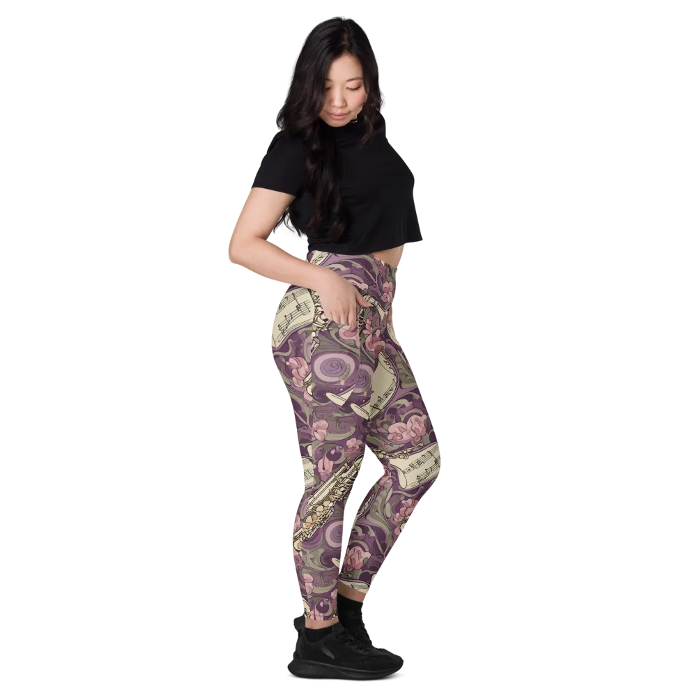 Saxophone Garden on Leggings with Pockets — Right