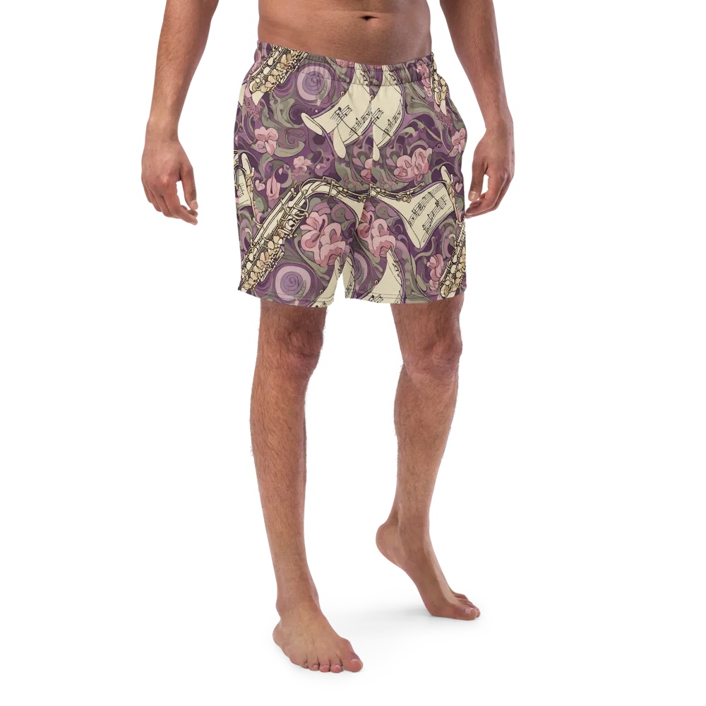 Saxophone Garden on Swim Trunks — Front