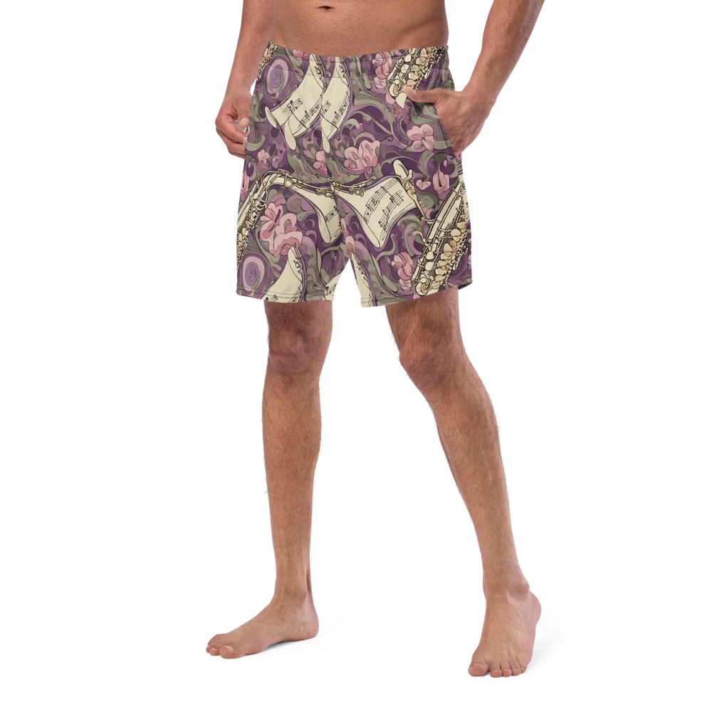 Saxophone Garden on Swim Trunks — Left Front