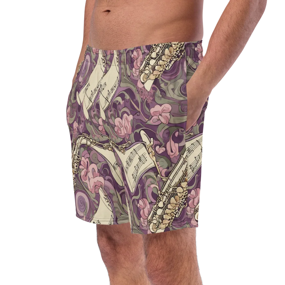 Saxophone Garden on Swim Trunks — Left Front