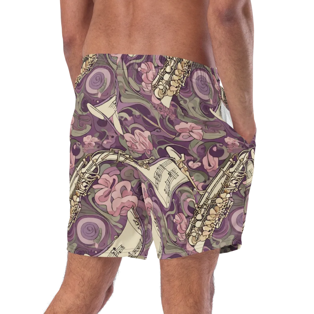 Saxophone Garden on Swim Trunks — Right Back