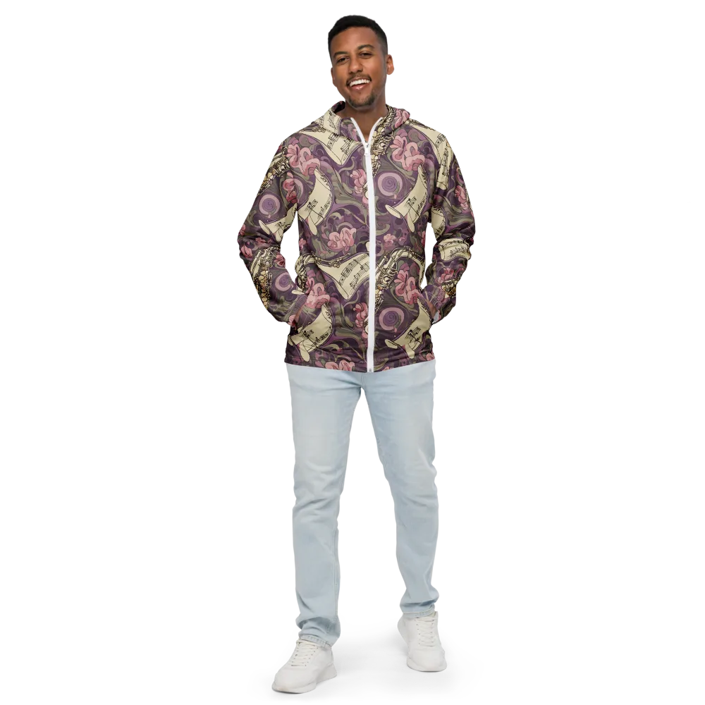 Saxophone Garden on Men's Windbreaker — Front