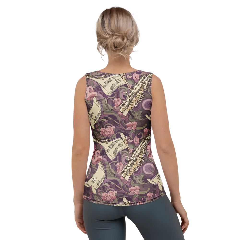 Saxophone Garden on Women's Tank Top — Back
