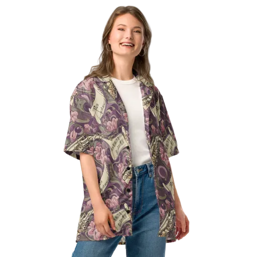Saxophone Garden on a Button Shirt